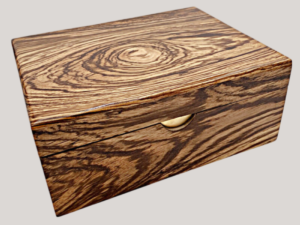<span><b>Zebra Wood</b></span> <br>Solid Wood 50 Cigar Desktop Humidor