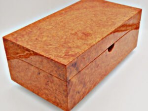 Exhibition Grade: Solid Exotic Wood Amboyna Burl 75-100 Cigar Humidor