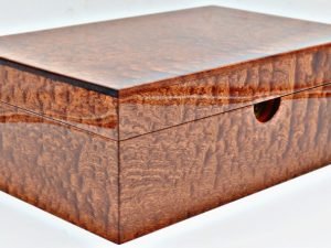 Exhibition Grade: Pomelle Sapele Solid Exotic Wood 75-100 Cigar Humidor